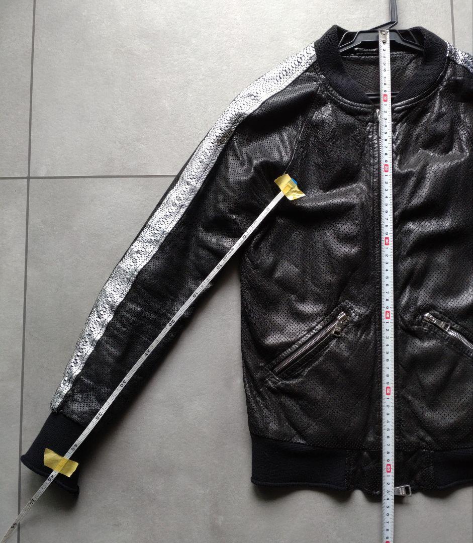 ブラックレザーシングルライダースジャケット