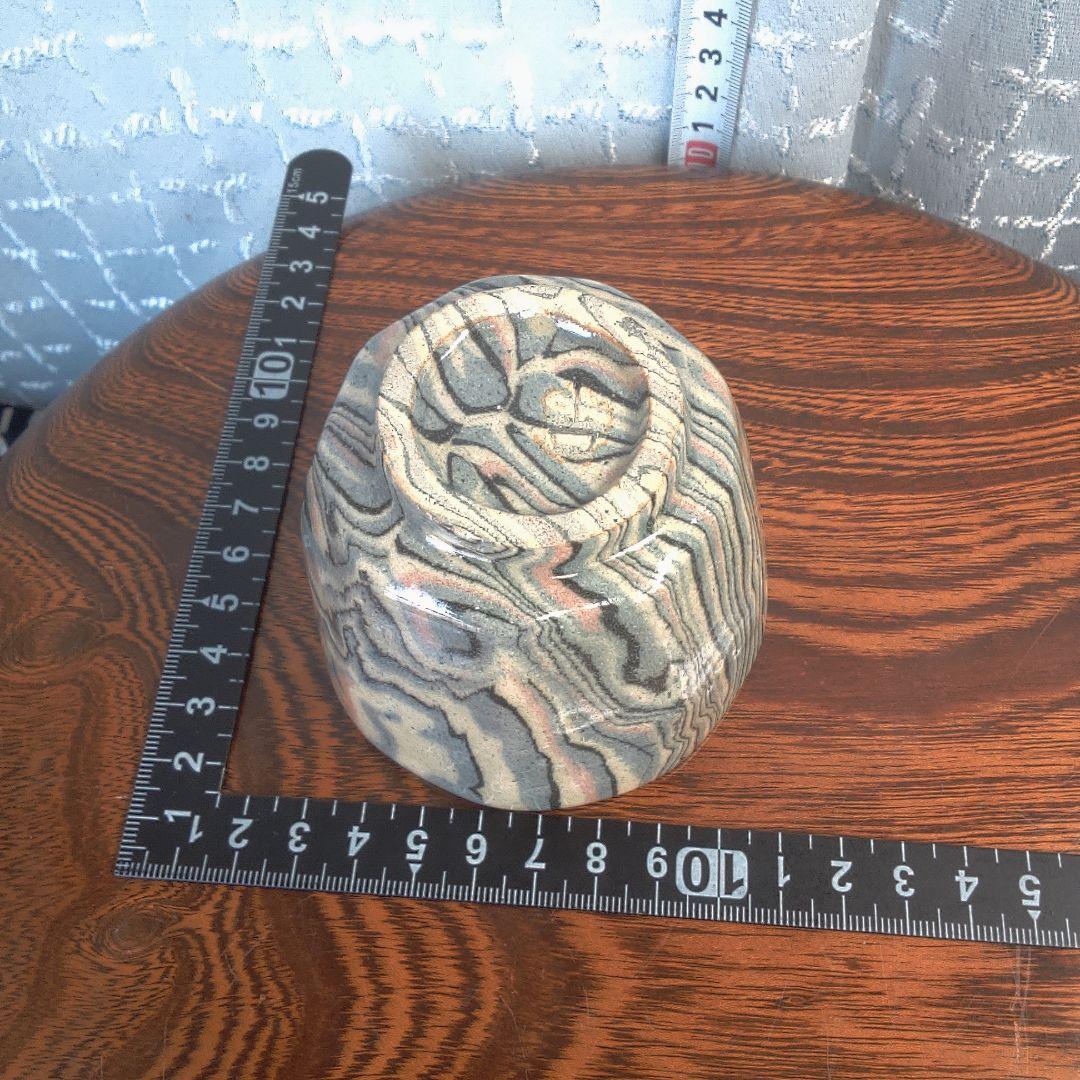 骨董５ マーブル模様の陶器製茶碗