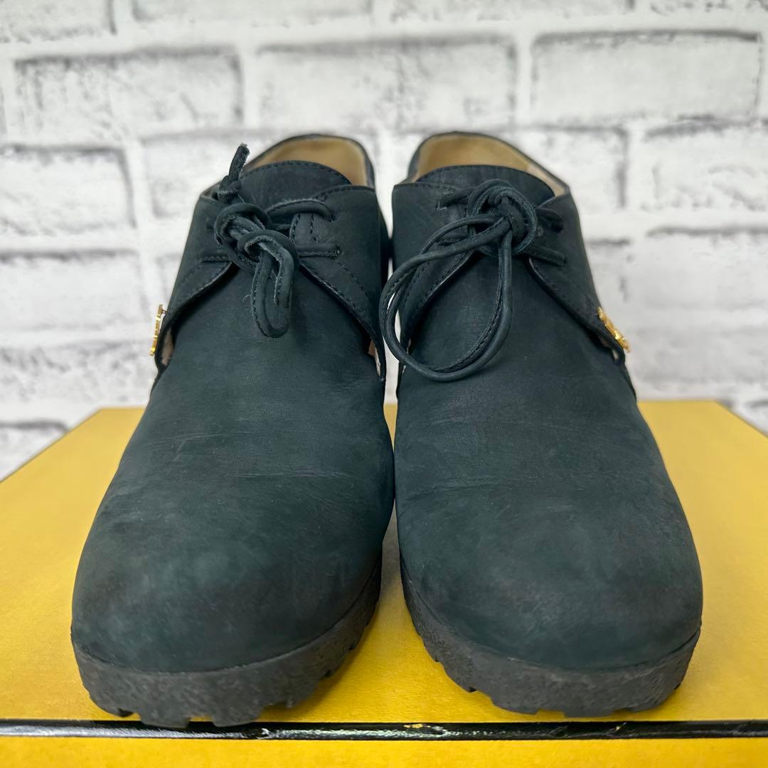 美品✨FENDI フェンディ ウェッジソール ブーティ ブーツ ロゴ金具 37