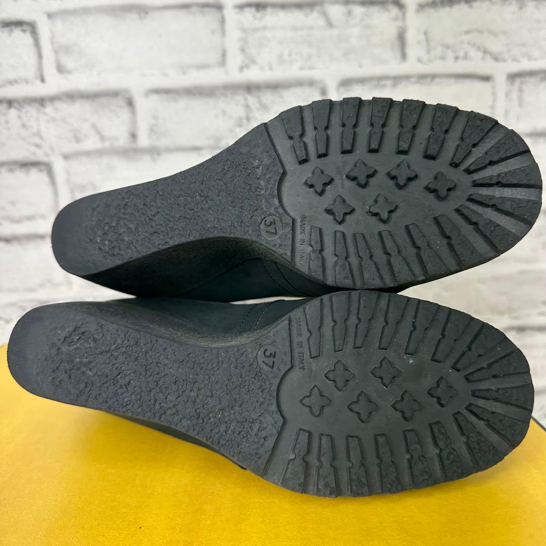 美品✨FENDI フェンディ ウェッジソール ブーティ ブーツ ロゴ金具 37