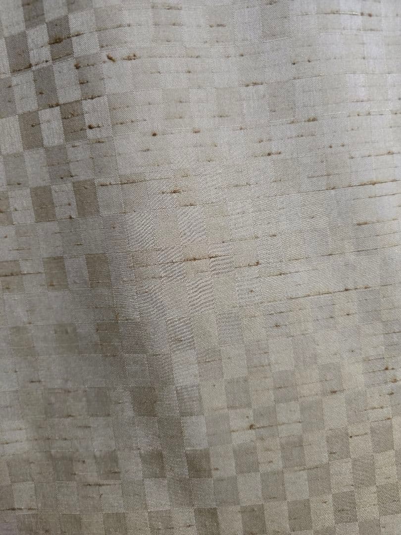 節紬 色無地 市松地模様 着尺