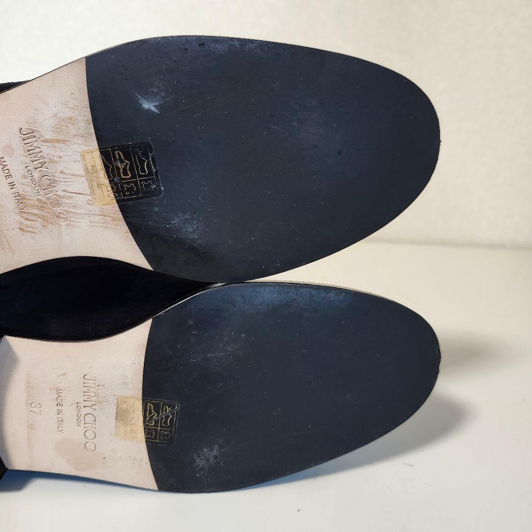 美品 ジミーチュウ BREE FLAT 37 ブラック スエード　ロングブーツ