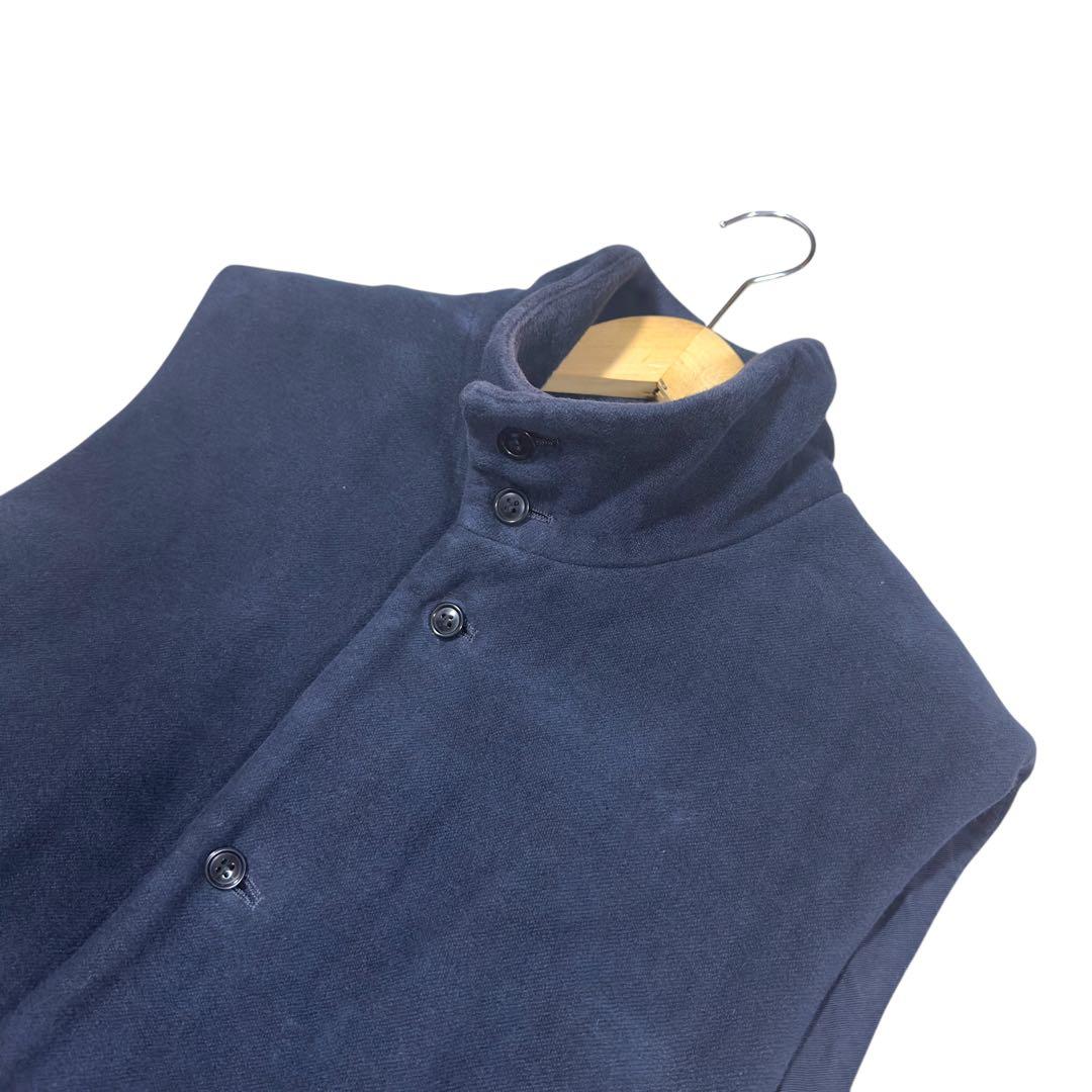 【美品】CONFECT ダブルクロスモールスキンハイネックベスト ダークネイビー