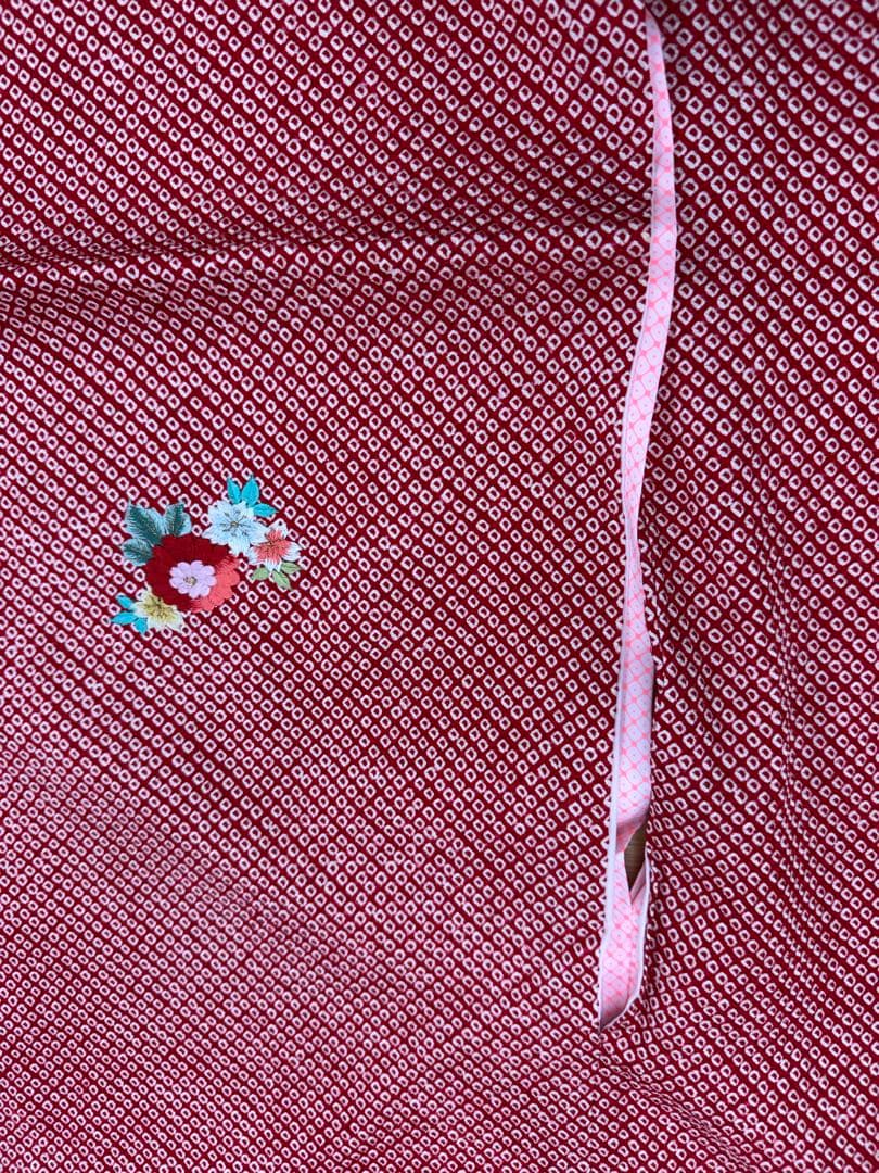 七五三　正絹　絞り　女の子　キッズ　7歳　ピンク　総絞り　絹