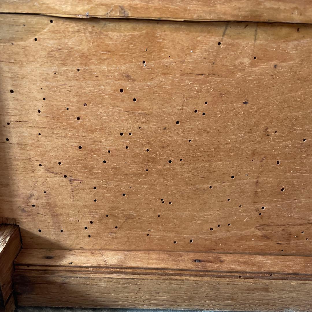 ビンテージ 大理石ドロワーサイドテーブル ベッドサイド　剥離