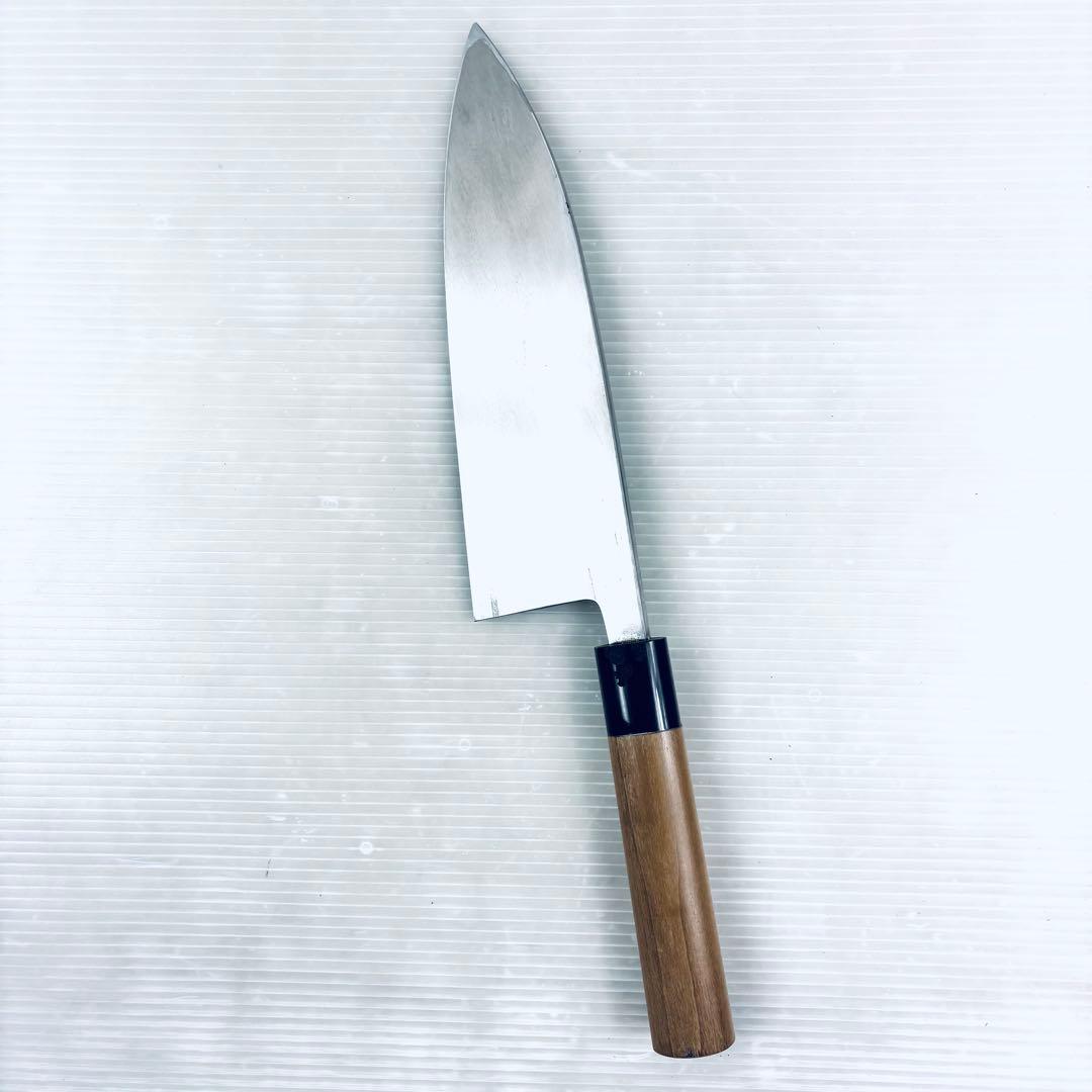 新潟三条　忠房　鋼　出刃包丁　大型　本水牛　刃渡り23cm