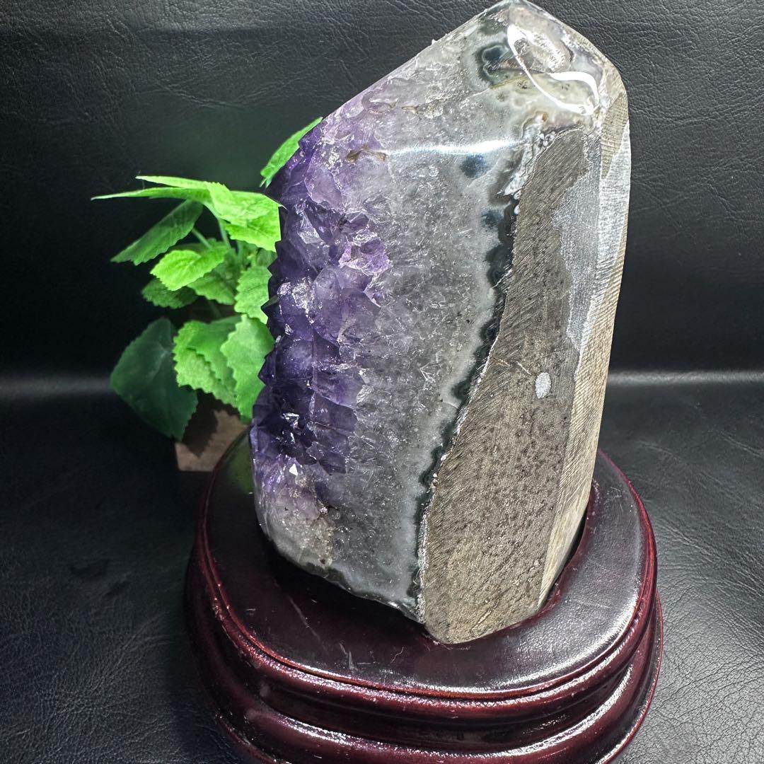 濃紫の煌めきウルグアイ産☆キラキラ☆アメジストクラスターパワーストーンA1088