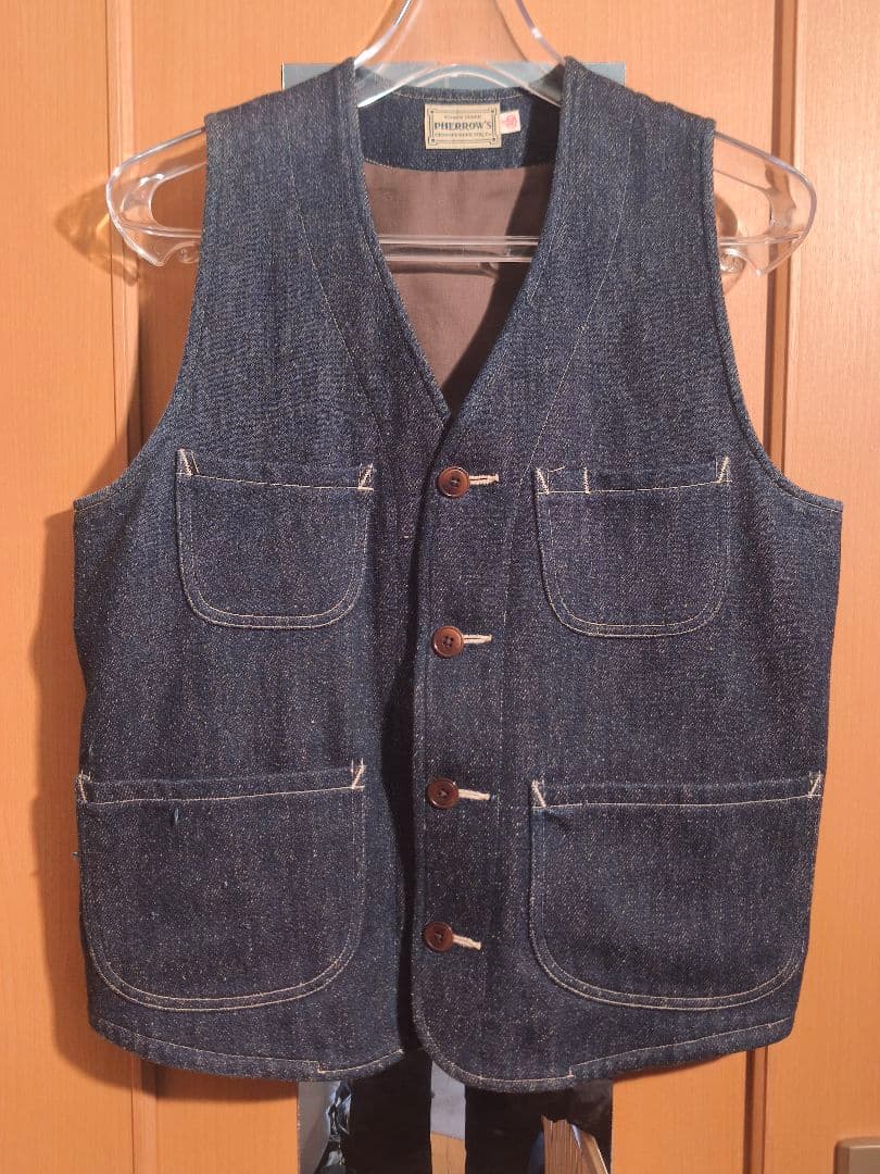 フェローズ デニムベスト　ネップデニム　40 Ｌ