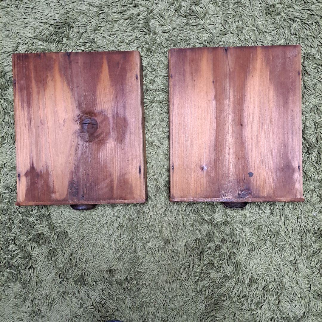 昭和レトロ　ヴィンテージ　木製　文机　飾り台　天板一枚板　ろくろ脚