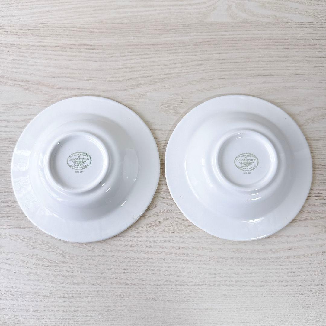 quadritoglio 　バラ柄　深皿　イタリア製　6枚セット