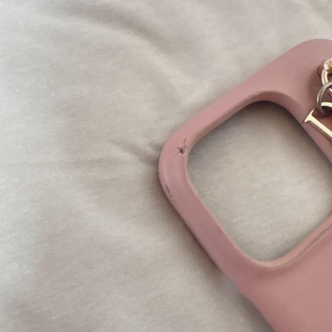 Dior ピンクレザー iPhoneケース 14pro