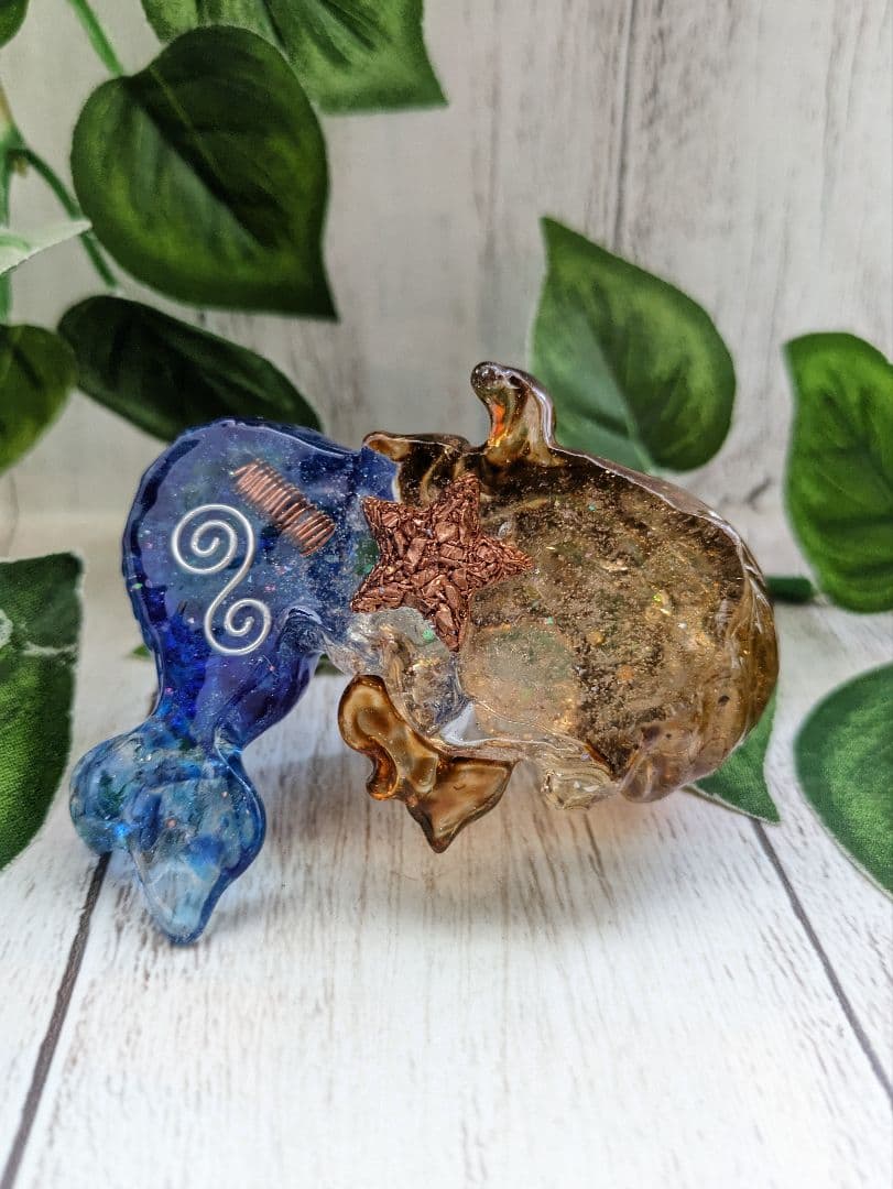 【つる927】ウルトラマリンの人魚ちゃん形オルゴナイト☆他９点