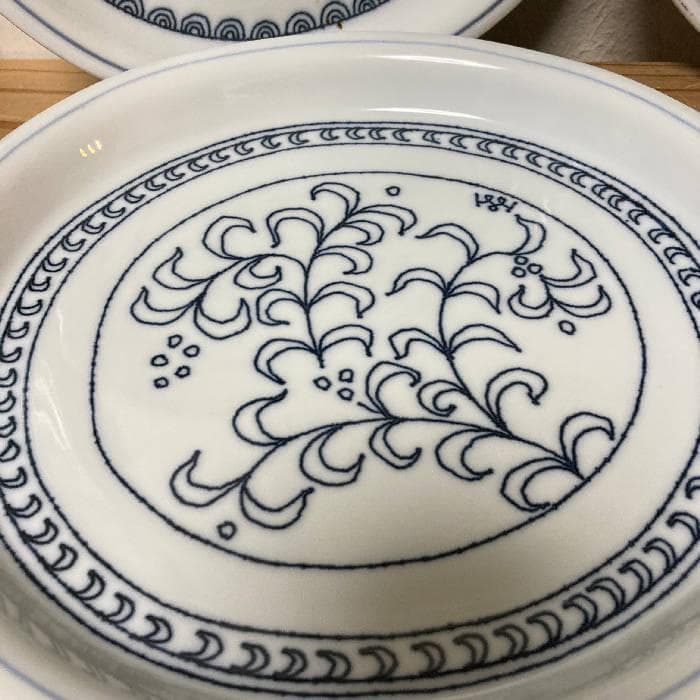 ★4枚セット★無汸庵 綿貫宏介 絵皿 魚・葉っぱ・鳥・葡萄