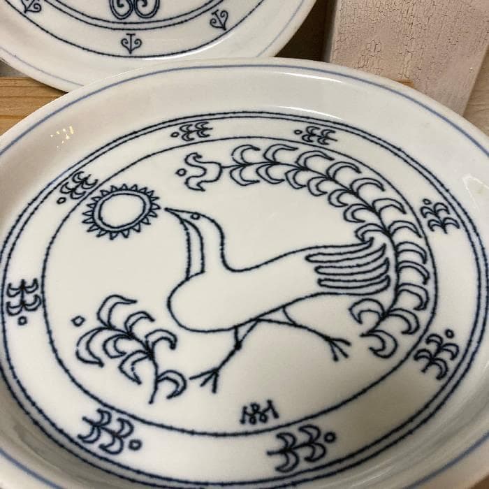 ★4枚セット★無汸庵 綿貫宏介 絵皿 魚・葉っぱ・鳥・葡萄