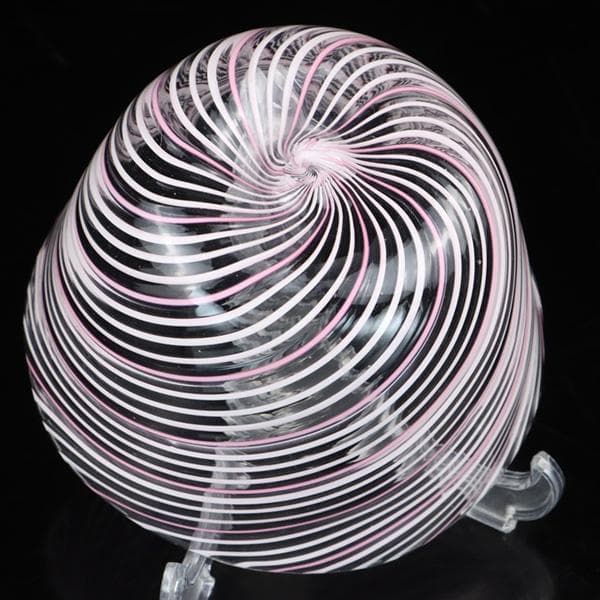 Y2679-2 大正ガラス 深鉢型マーブル渦文 氷コップ 和硝子　＃6