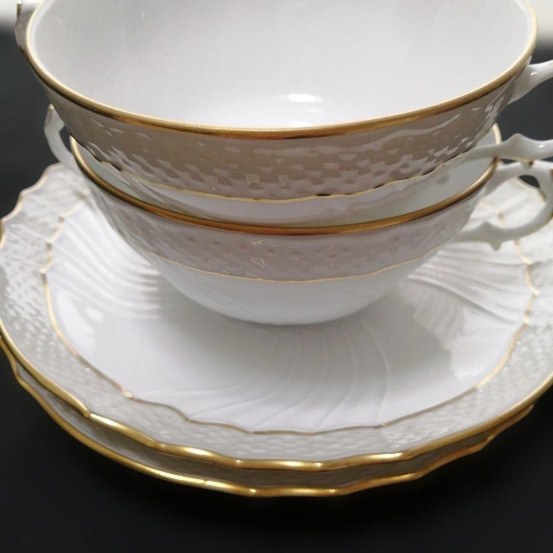 リチャードジノリ　ベッキオグレース　スープカップ&ソーサー2客セット