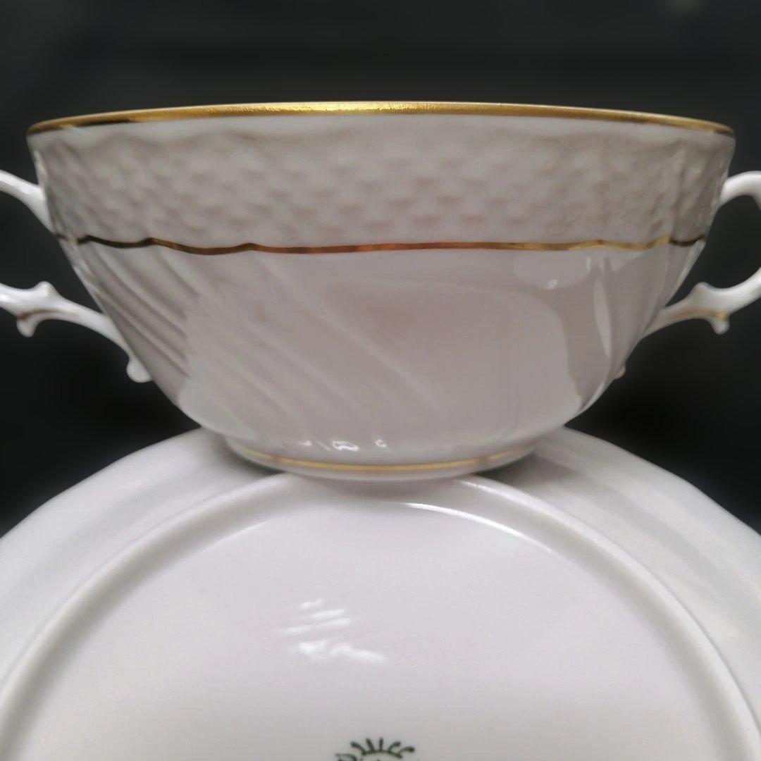 リチャードジノリ　ベッキオグレース　スープカップ&ソーサー2客セット