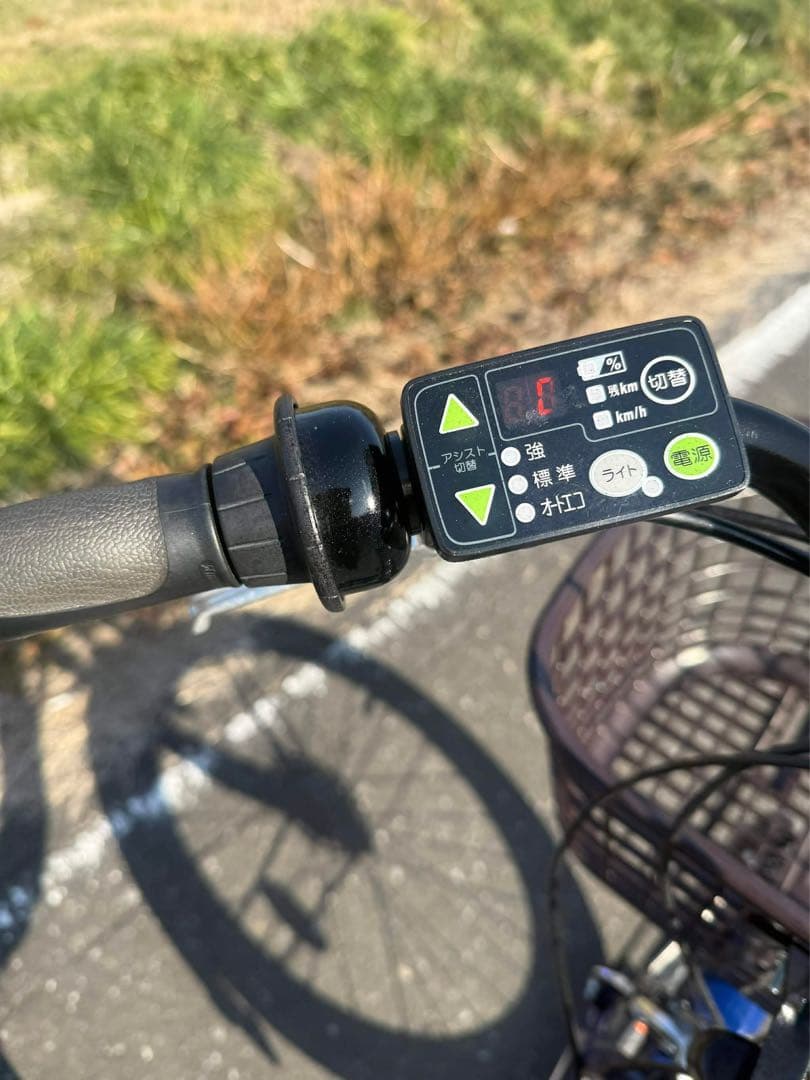 青色 電動アシスト自転車 シティタイプ