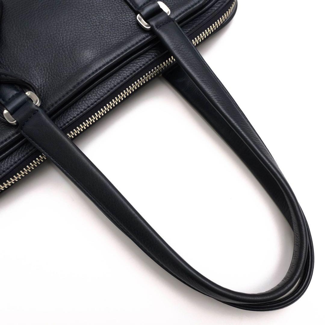 ✨アニアリaniary ブリーフケース ビジネスバッグ レザー シボ革 ブラック