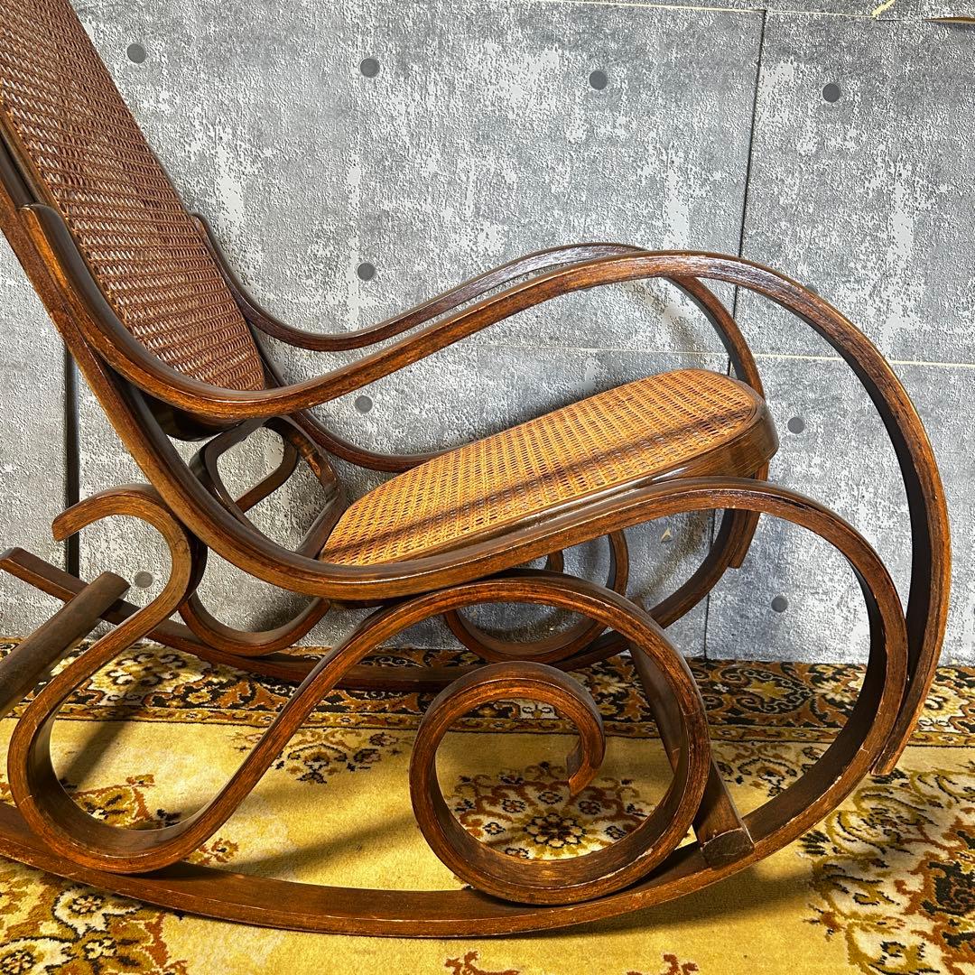 ꧁籐家具꧂ベントウッドロッキングチェア ケインバック ラタン 曲木 揺り 揺れ