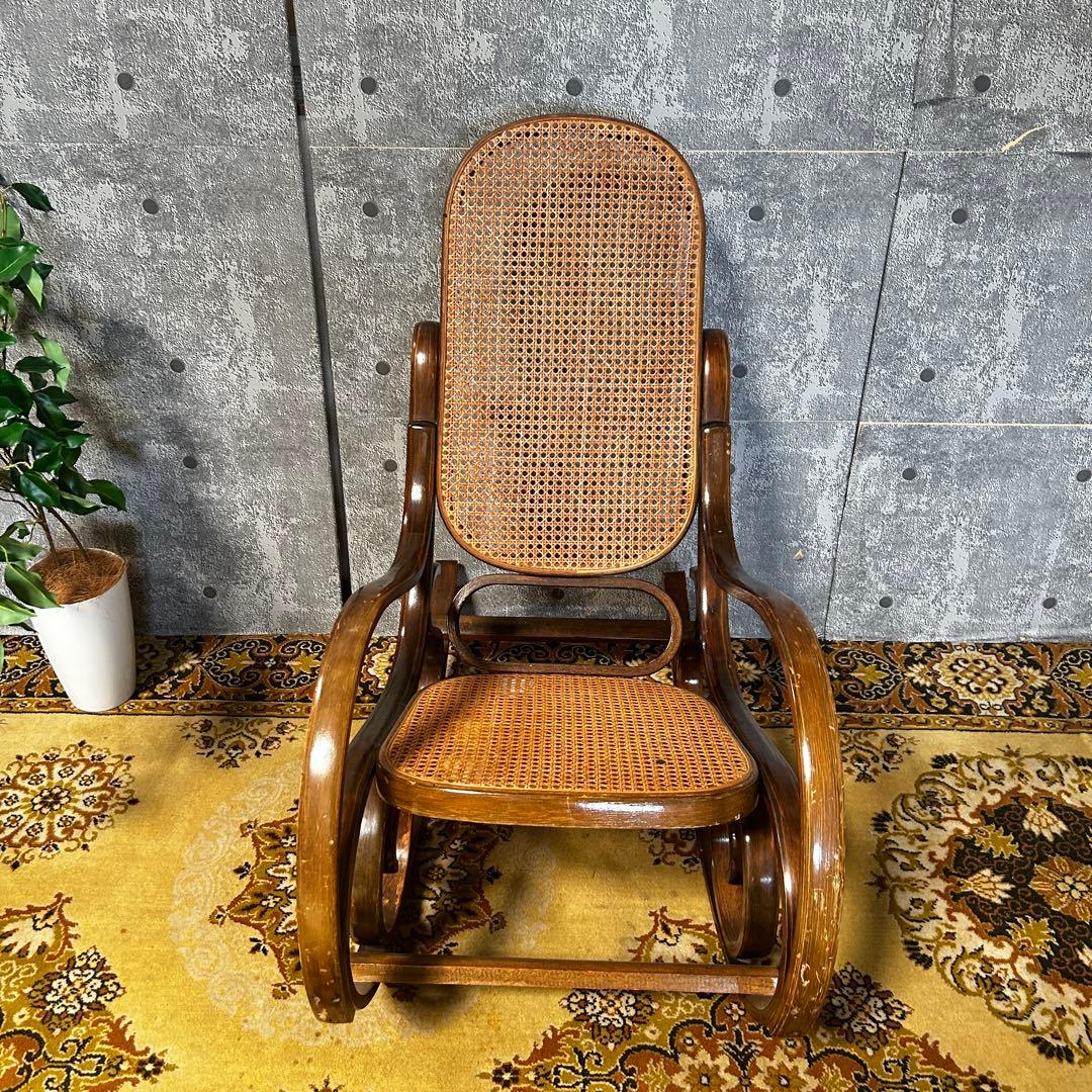 ꧁籐家具꧂ベントウッドロッキングチェア ケインバック ラタン 曲木 揺り 揺れ