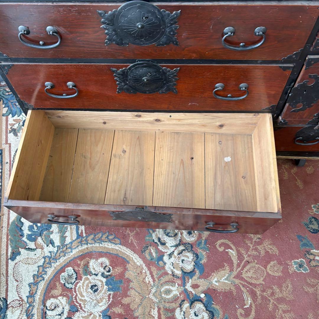 昭和レトロ 古家具 大型 仙台箪笥 4段9杯 引き出し箪笥 和箪笥 ビンテージ