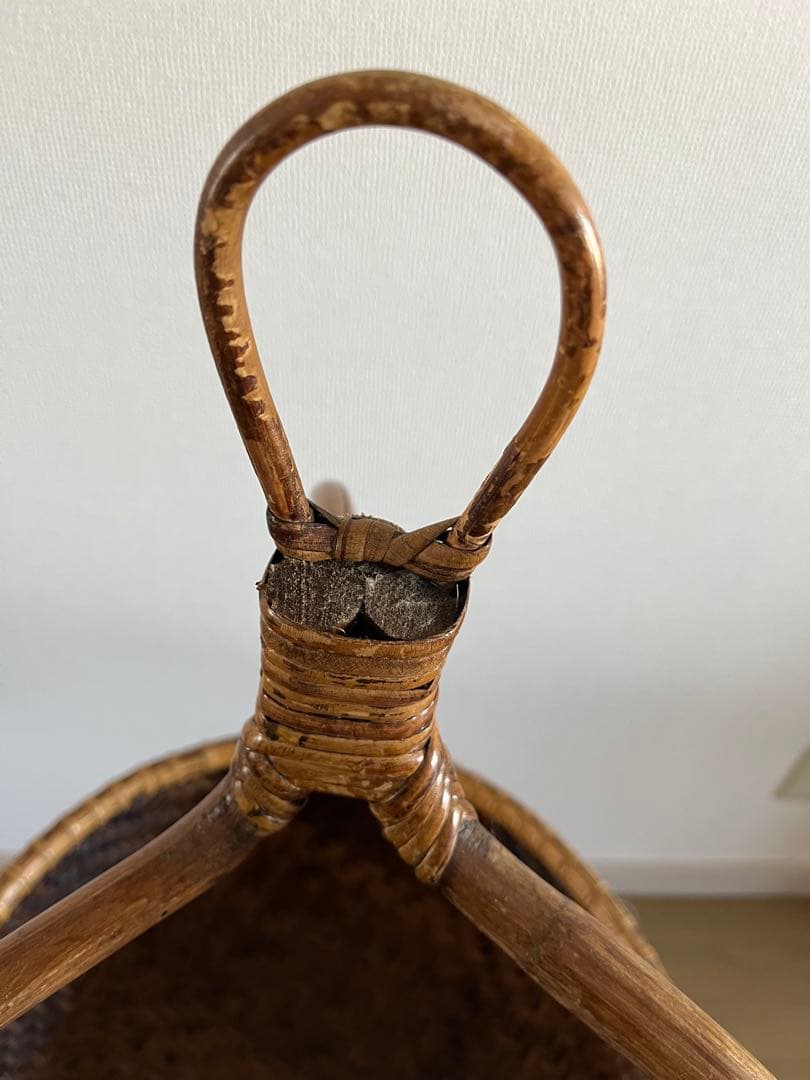 ラタン　アジアン　カゴ　3段