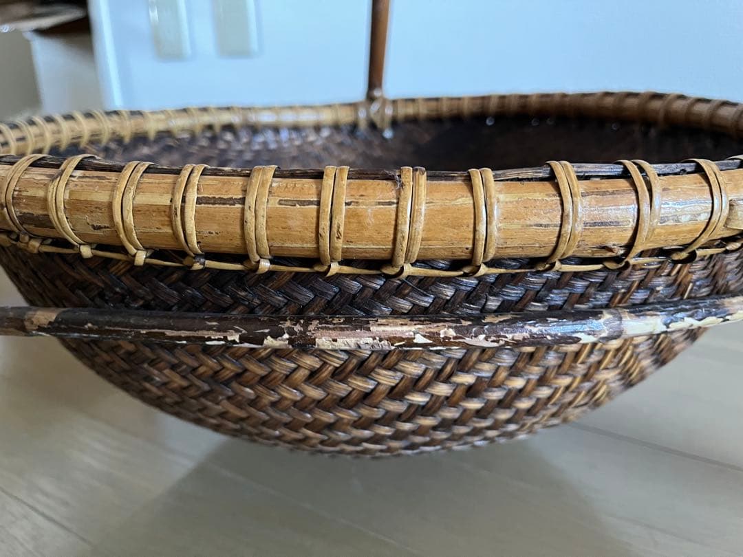 ラタン　アジアン　カゴ　3段