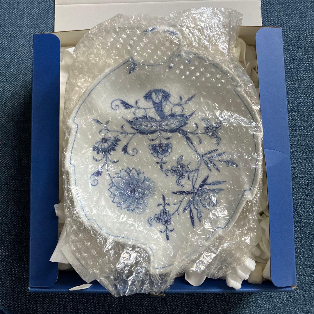 マイセン ブルーオニオン リーフプレート　約27cm