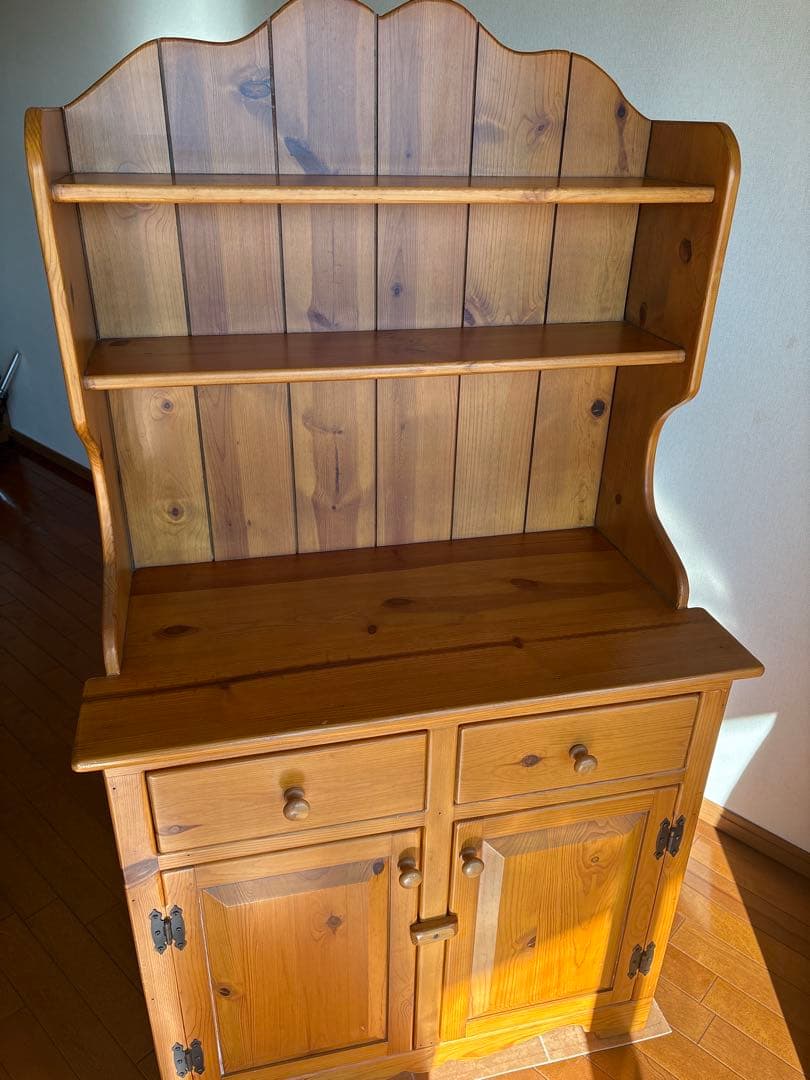 無垢材カントリーカップボード食器棚 k factory アントステラ系　送料込み