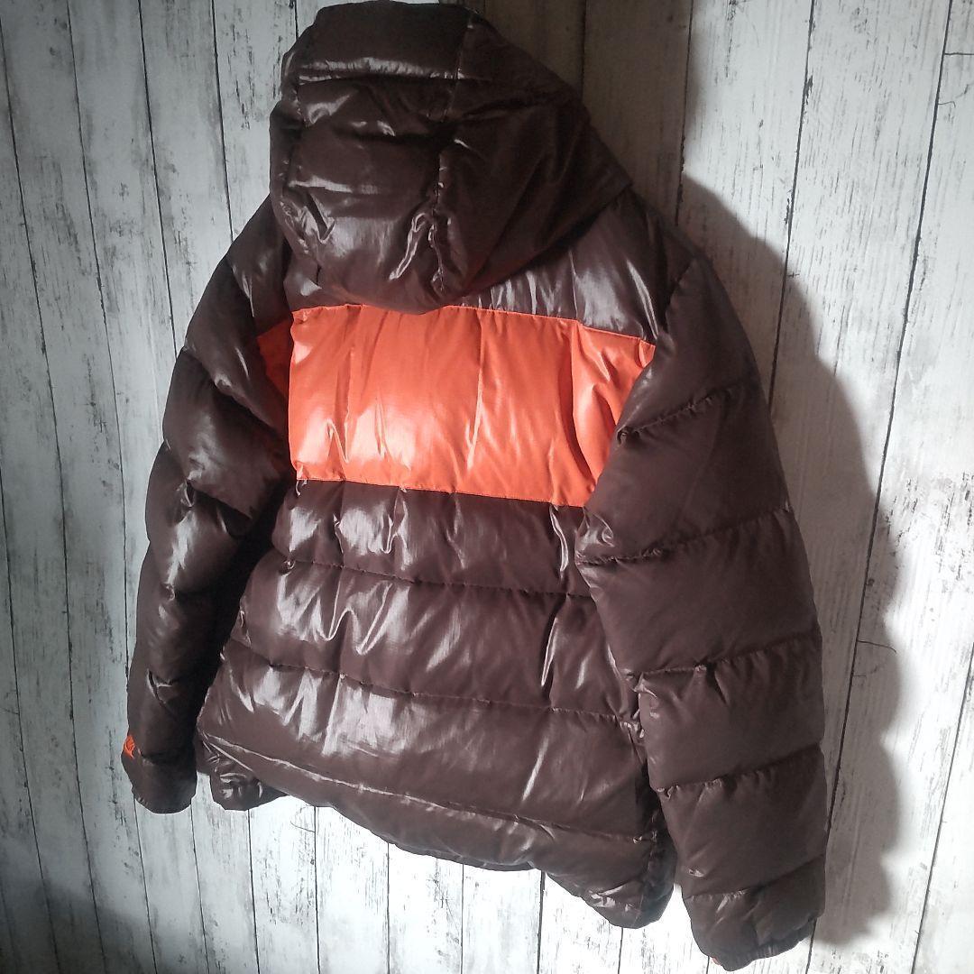 【人気色】　ナイキ　ダウンジャケット　バイカラー　ブラウン　オレンジ　M　古着