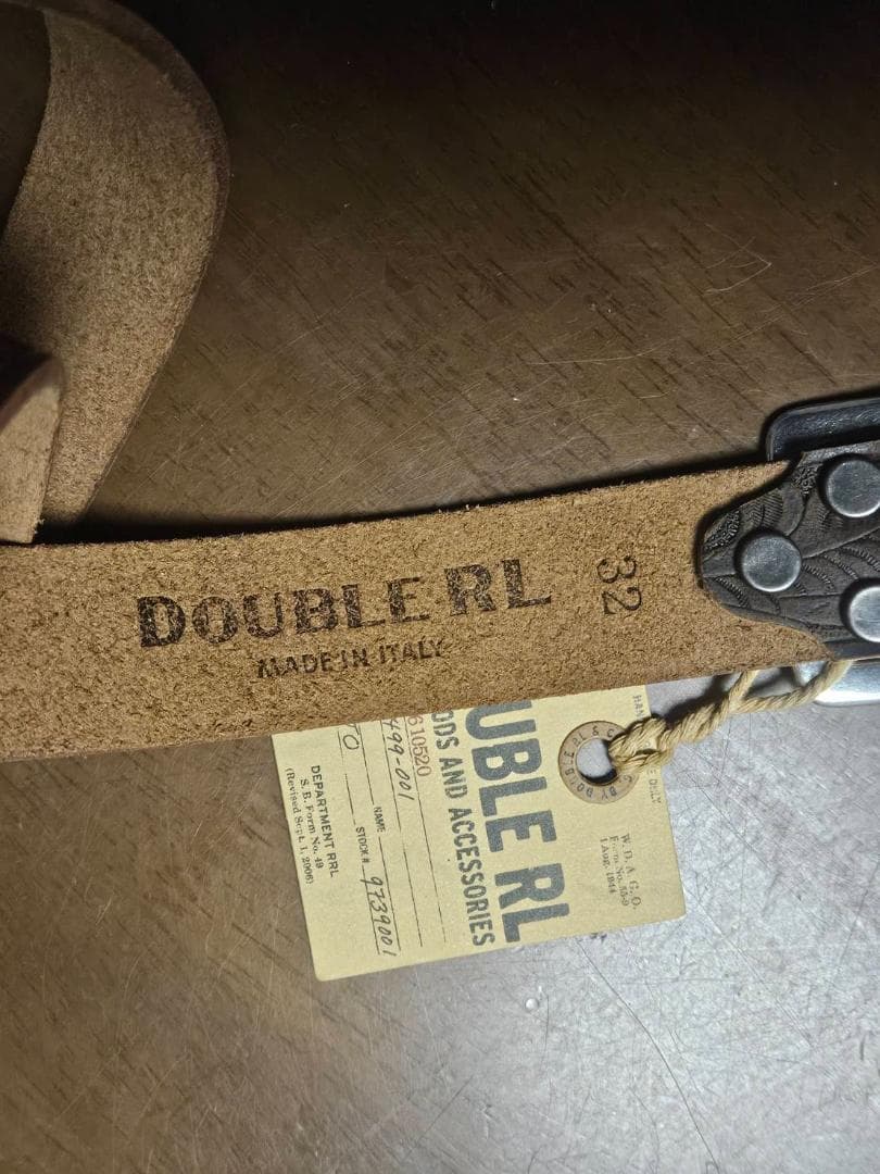 【新品未使用】RRL アメリカンヴィンテージエンボス加工 ブラウンベルト