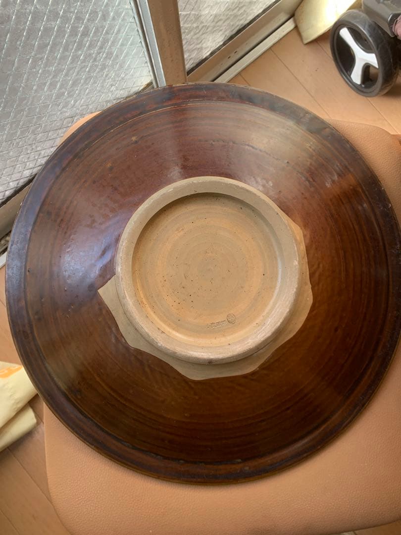 坂本明山　小鹿田焼　刷毛目大皿　径：40ｃｍ