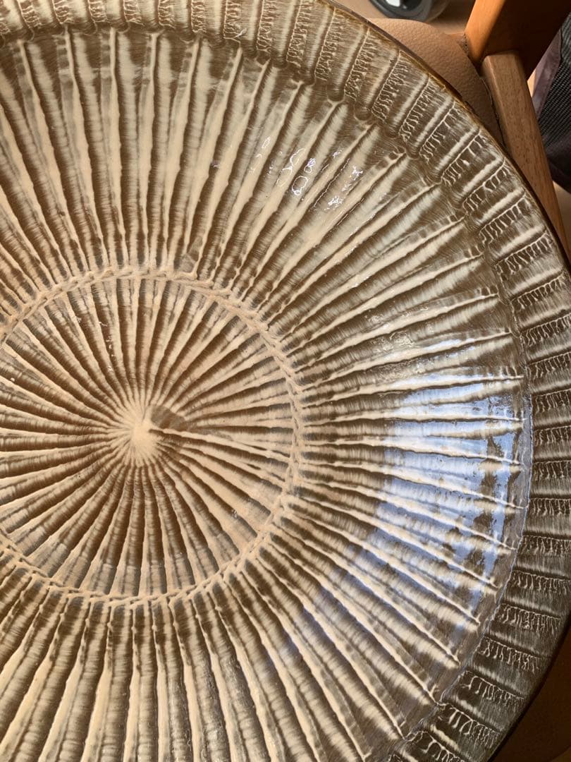 坂本明山　小鹿田焼　刷毛目大皿　径：40ｃｍ