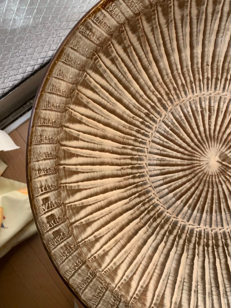 坂本明山　小鹿田焼　刷毛目大皿　径：40ｃｍ