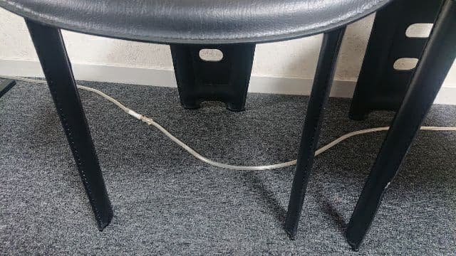 高級 廃盤 IDC 大塚家具 ハイバック ダイニングチェア 本革 食卓椅子 2脚