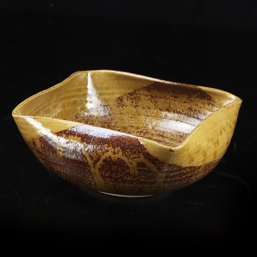 Y2904-1 茶道具 志戸呂 広前心斎 鉢 菓子鉢 共箱　　#14