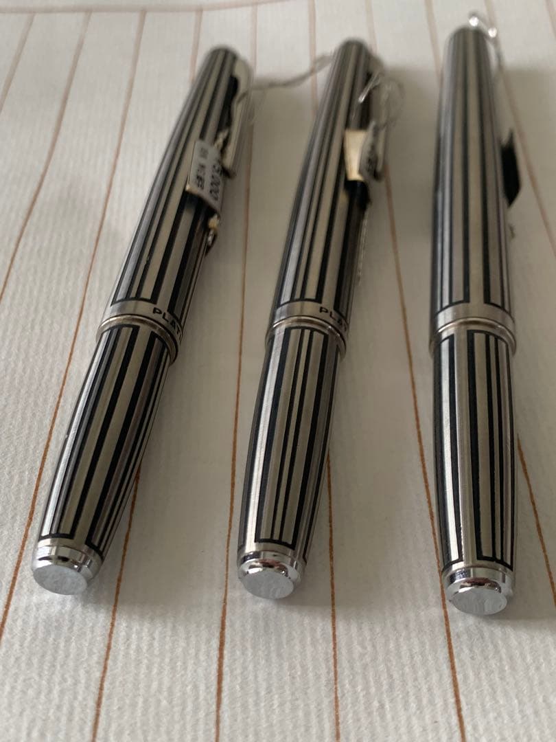 廃番 プラチナ 蝕刻 万年筆 18K WG 3本まとめ