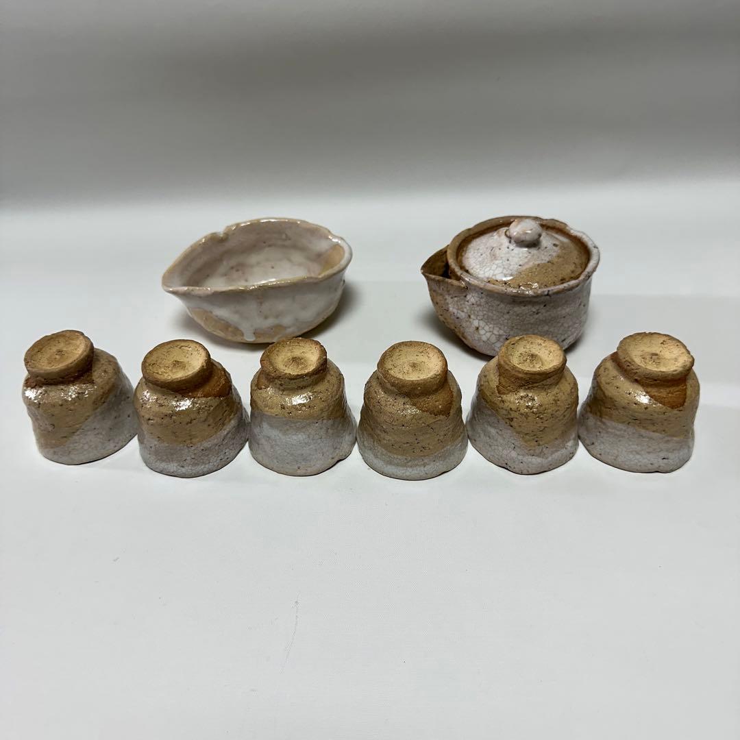 人間国宝 十代 三輪休雪（休和） 造 萩焼 煎茶器揃 宝瓶 茶器８点セット