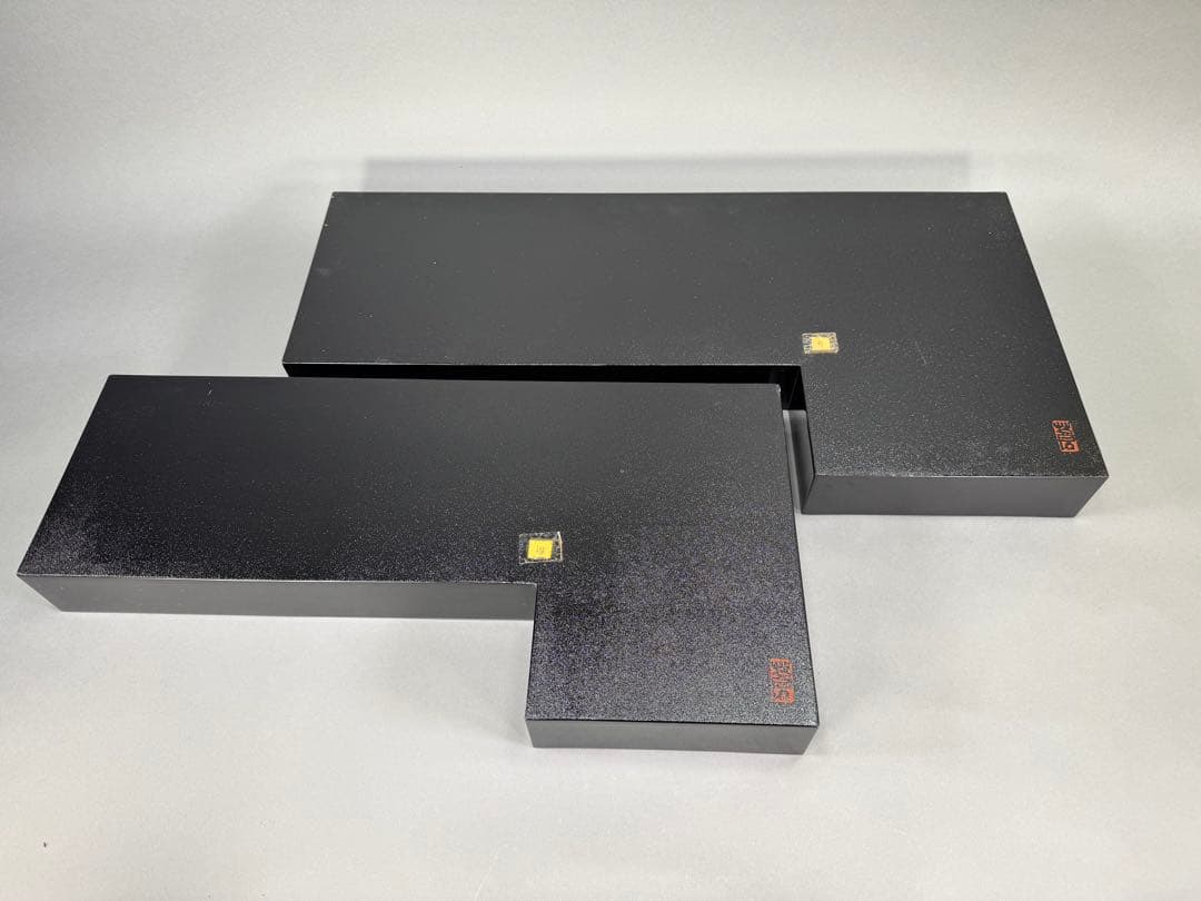 いけばな　草月流　草月蒼風好　草月八っ橋　漆塗　黒のL字型花器 2個セット華道具