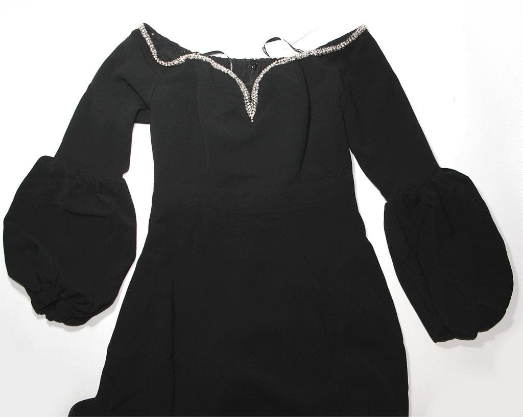 S*S様 セルフポートレイト オフショルダー ワンピース ブラック UK8 未使
