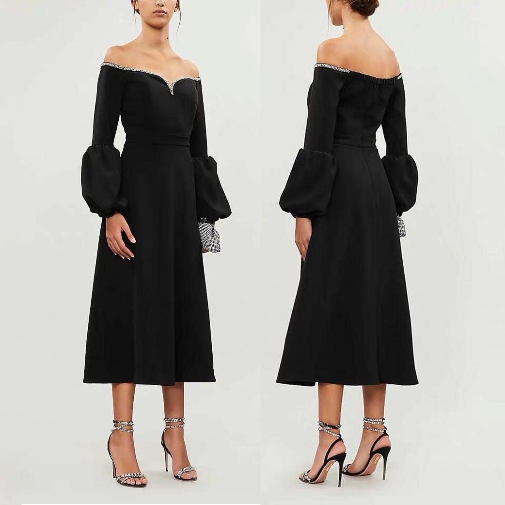 S*S様 セルフポートレイト オフショルダー ワンピース ブラック UK8 未使