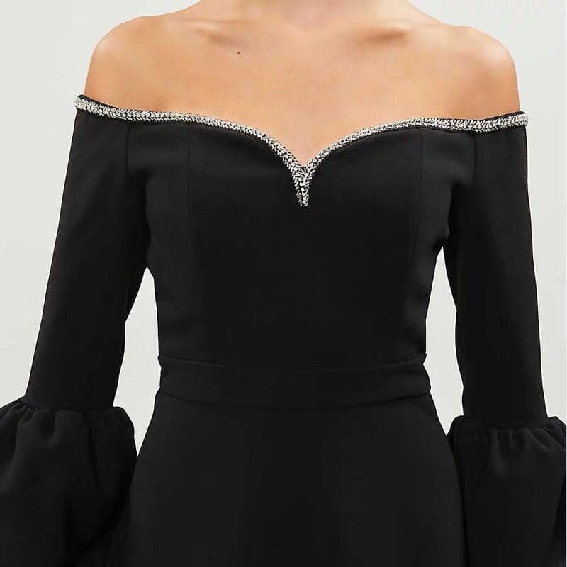 S*S様 セルフポートレイト オフショルダー ワンピース ブラック UK8 未使