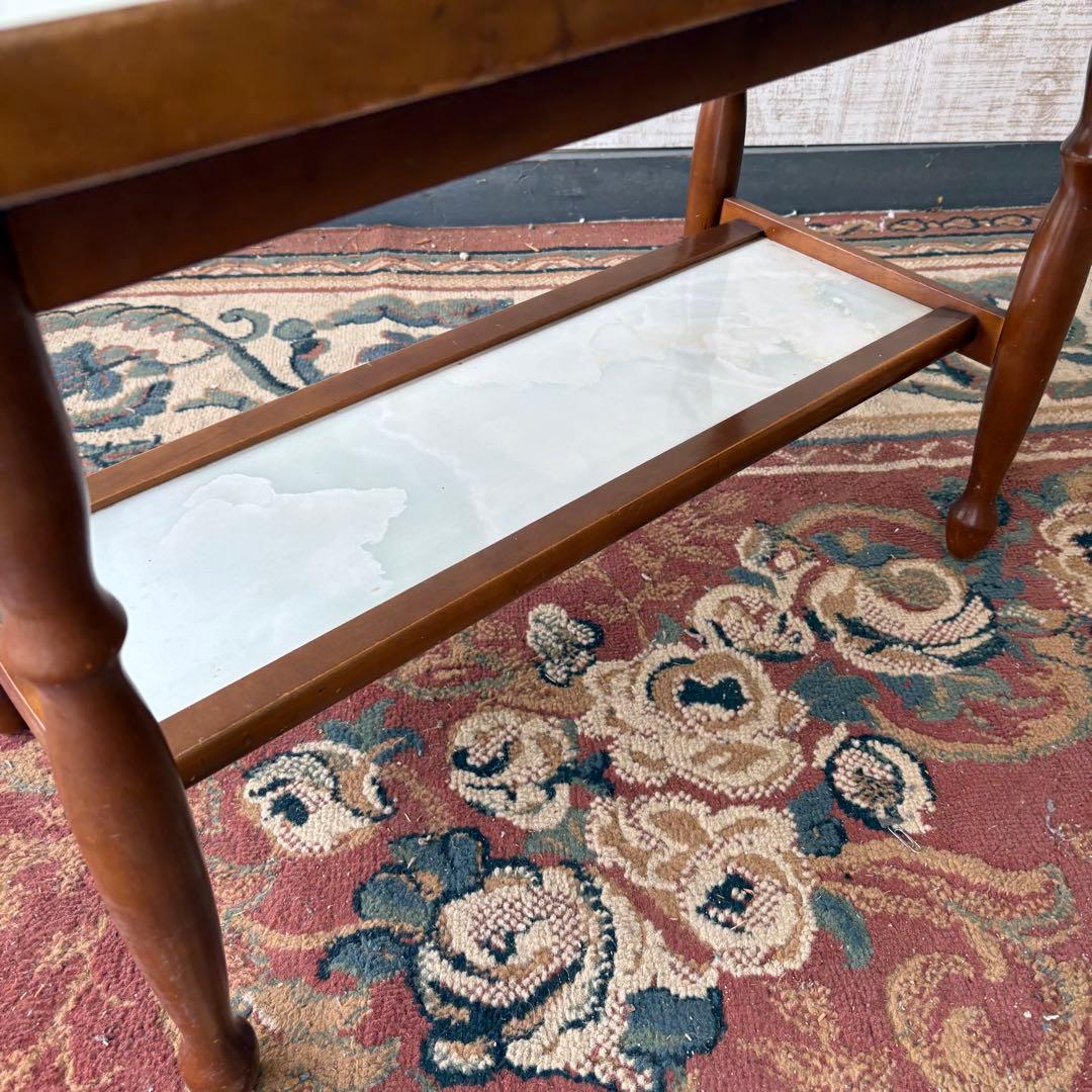 昭和レトロ ミッドセンチュリー 大理石柄 木製センターテーブル コーヒーテーブル