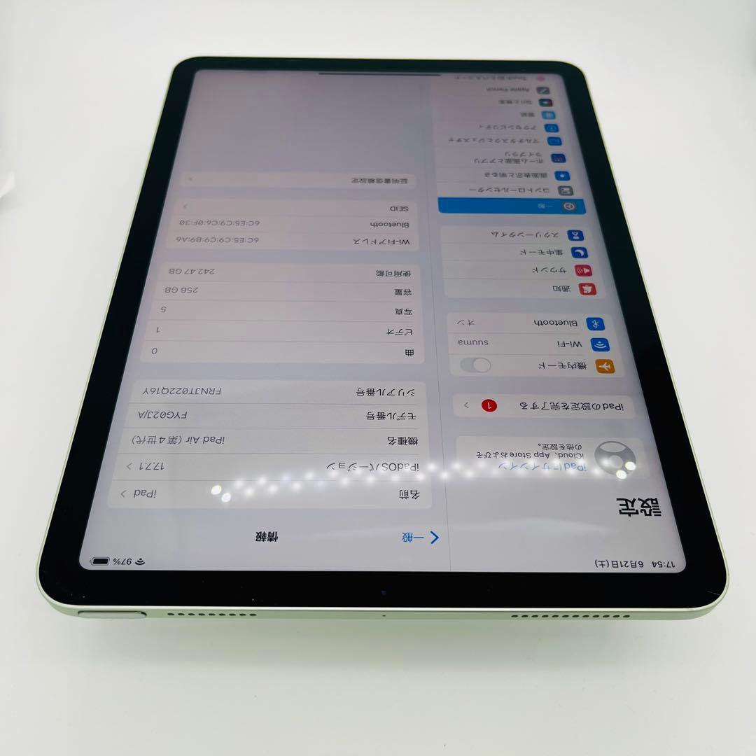 電池90% iPad Air 4 256 GB Wi-Fi グリーン　本体