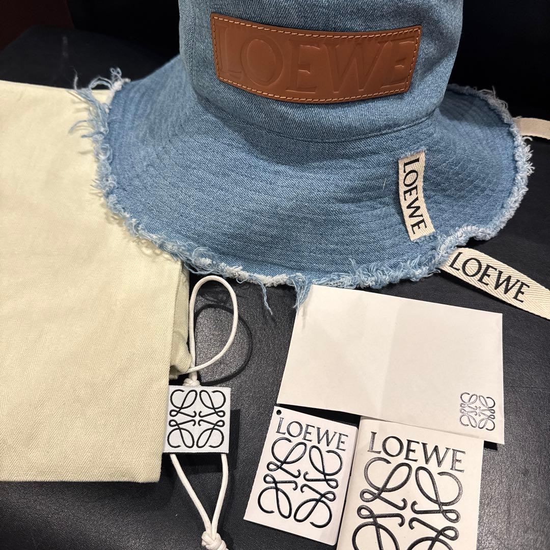 LOEWE フィッシャーマンハット　59 デニム　フリンジ