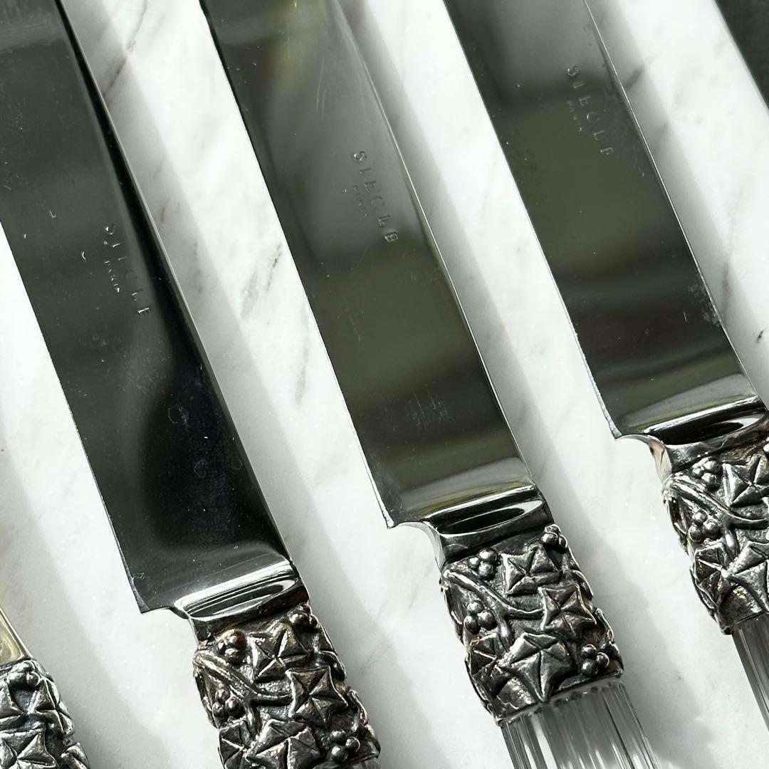 値下★パリ 高級カトラリー シエクル クリスタルハンドル 9本セット フランス製