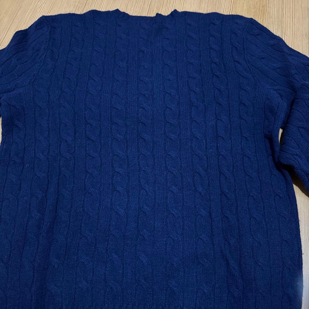 POLO RALPH LAURENカシミヤ混ケーブルニット ネイビー 1回着用