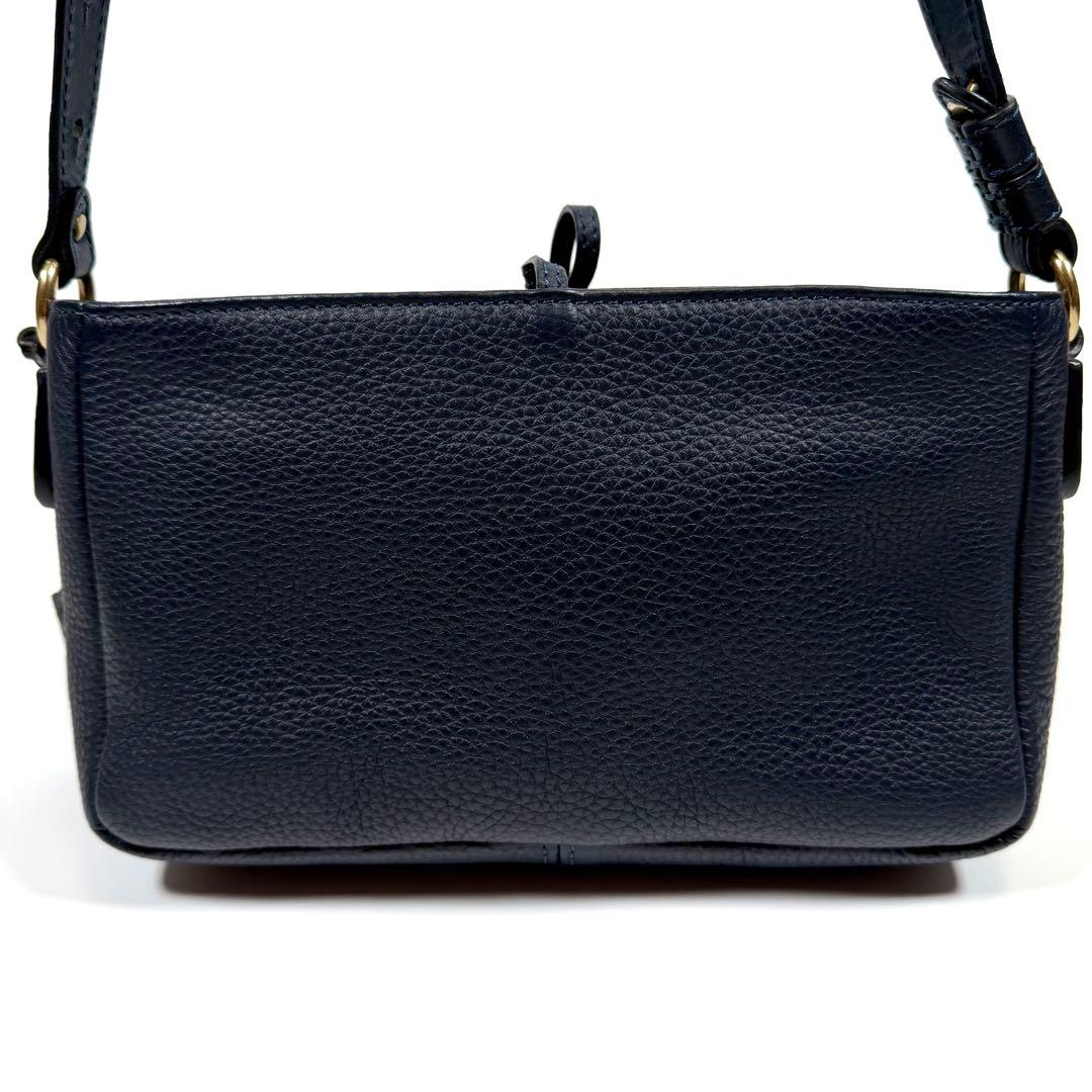 【未使用級】【近年】フェリージ　ショルダーバッグ　シボ革　タッセル　ネイビー