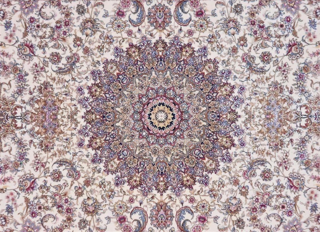 170万ノット！輝く、多色織絨毯！本場イラン産150×225cm‐201231